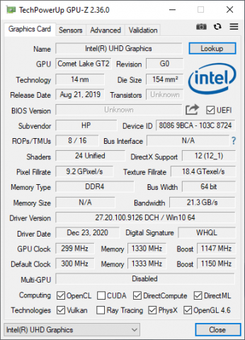 Review HP ZBook Firefly 14 G7: Mobile Workstation Tipis, Ringan dan Murah 16 GPUZ INTEL
