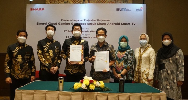 Sharp dan Telkom Luncurkan Layanan Cloud Gaming TV 009 Dokumentasi Kerja Sama Antara Manajemen PT Sharp Electronics Indonesia dengan PT Telkom Indonesia Tbk