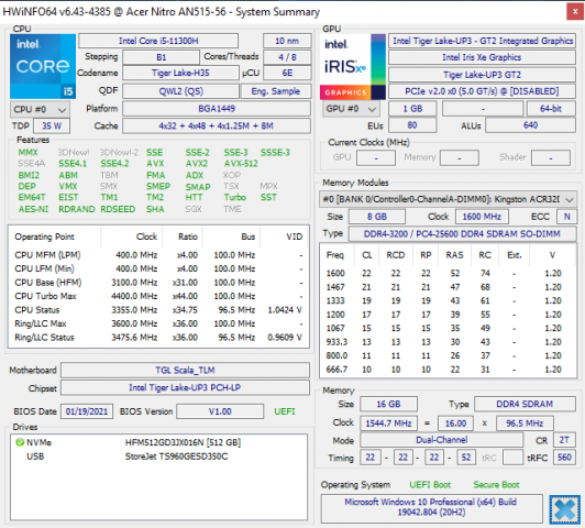 Review Acer Nitro 5 2021: Murah, Kencang, Irit dan Dingin 1 hwinfo