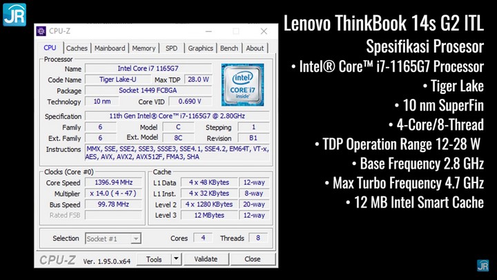 Review Lenovo ThinkBook 14s G2 ITL: Kencang, Irit, Tangguh 1 Spesifikasi Thinkbook 14s G2 ITL
