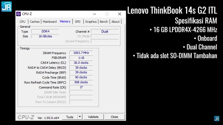 Review Lenovo ThinkBook 14s G2 ITL: Kencang, Irit, Tangguh 2 Spesifikasi Thinkbook 14s G2 ITL