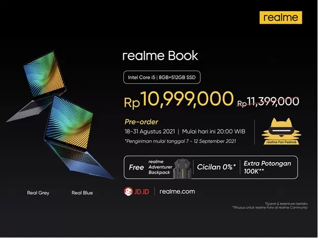 realme Book Meluncur di Indonesia, Laptop Intel Evo Termurah, Harga Rp 10,9 Juta 3 Harga dan spesifikasi realmebook