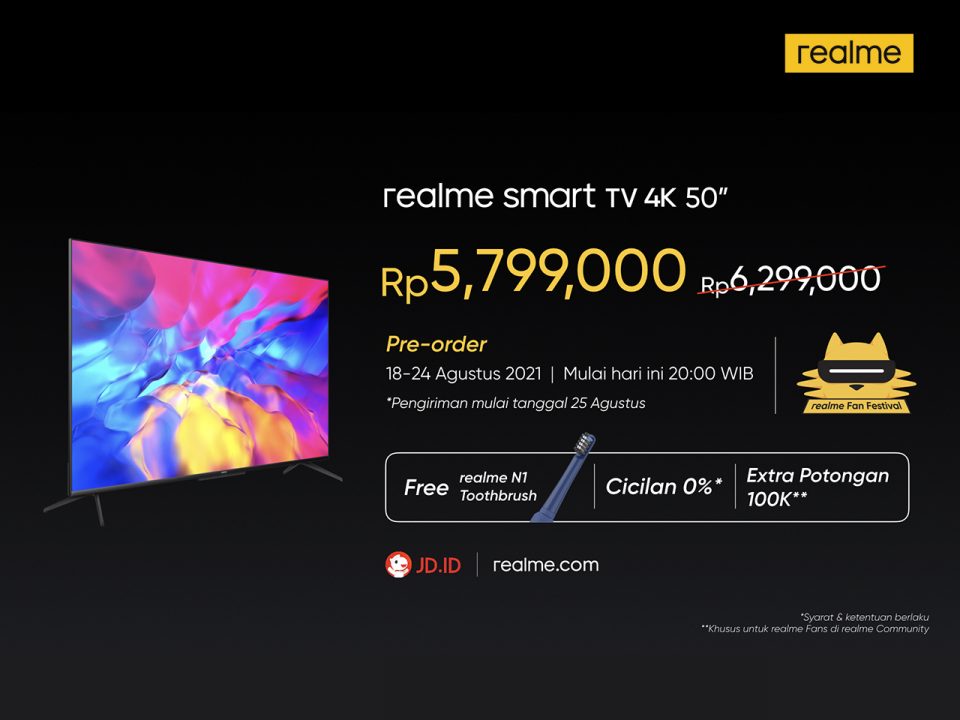 Klaim Paling Murah di Kelasnya, realme Smart TV 4K 50 Inci Hadir dengan Harga Rp. 5 Jutaan 3 harga realme Smart TV