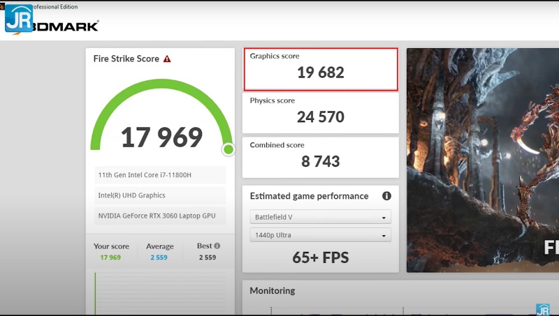 Review HP Victus 16: Harga Tetap Terjangkau dengan Core i7 Gen 11 dan RTX 3060 12 3dmark fire strike 1