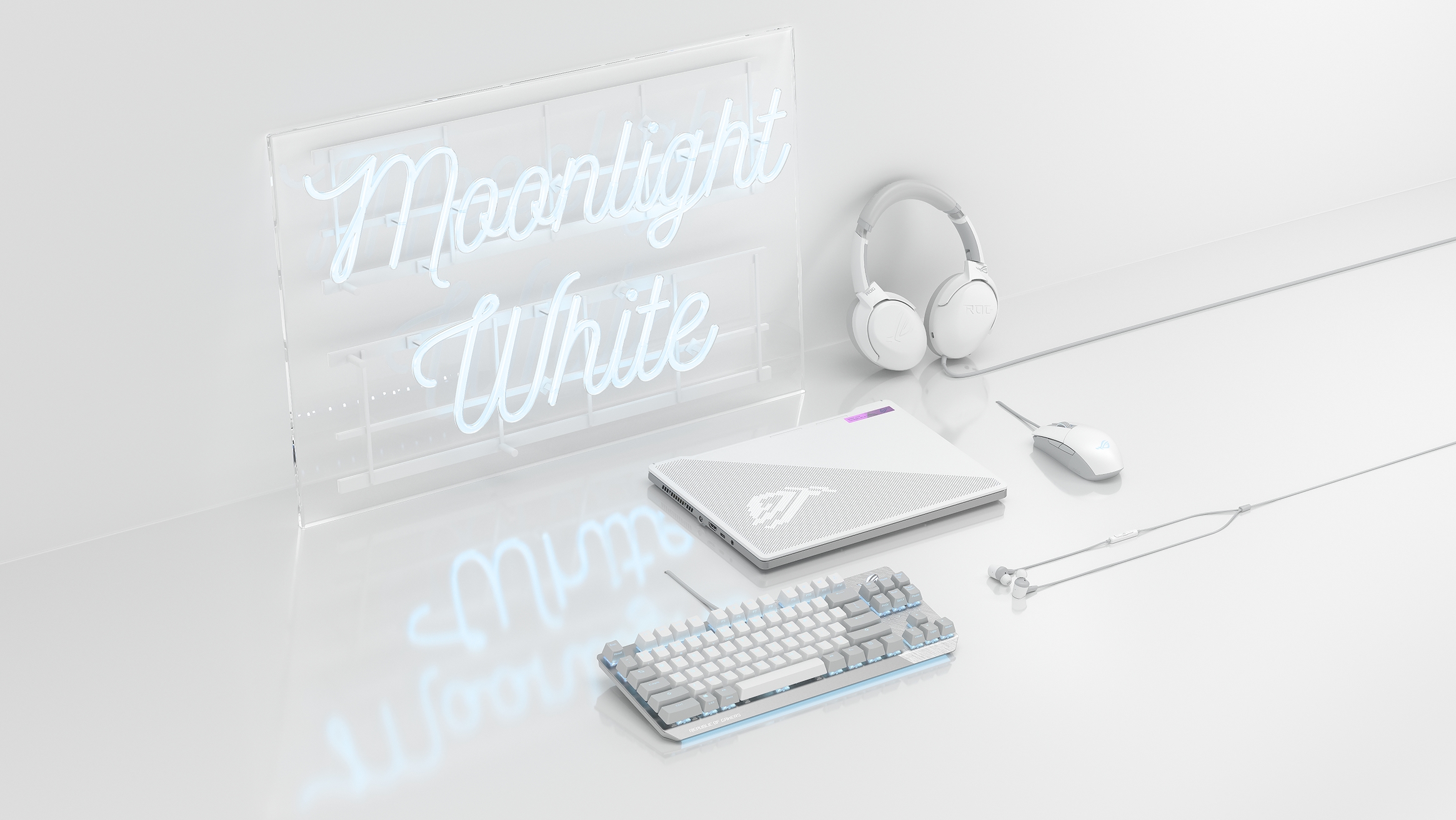 Direct Release: ASUS ROG Luncurkan Aksesoris Gaming Moonlight White 1 ROG Strix Scope NX TKL Strix Impact II_Strix Go Core_Cetra II Core Moonlight White 3D