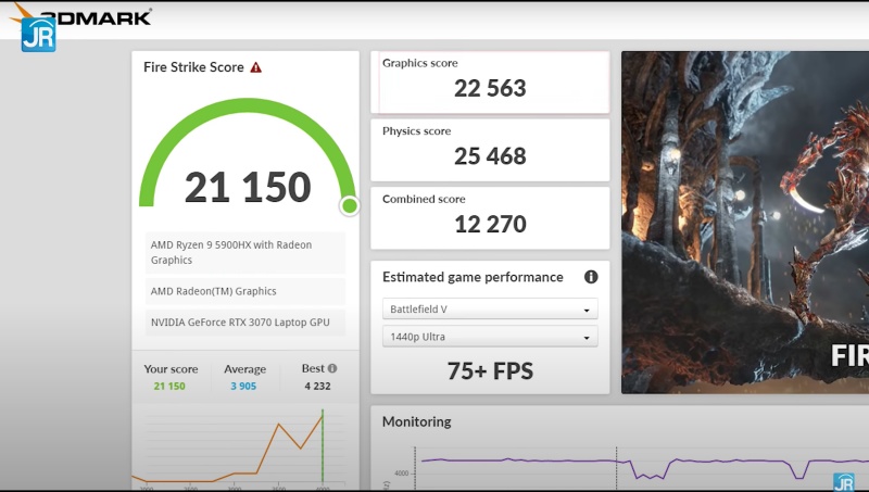 Review OMEN by HP 16-c0093AX: Super Kencang dengan AMD Ryzen 9 dan RTX3070! 13 3dmark graphics