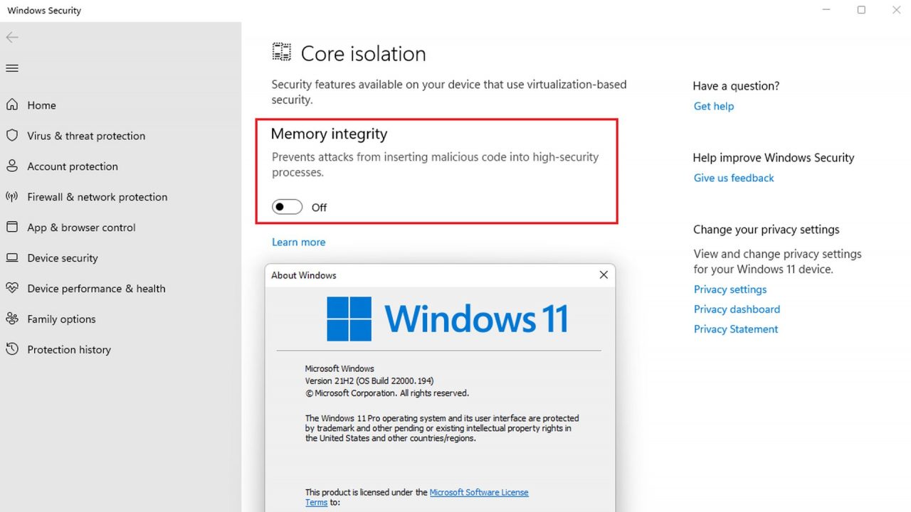 Win11Test 14 Security