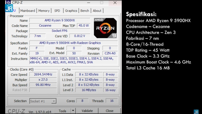 Review OMEN by HP 16-c0093AX: Super Kencang dengan AMD Ryzen 9 dan RTX3070! 2 cpuz 1
