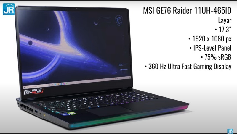 Review MSI GE76 Raider (2021): Monster Gaming dengan Spesifikasi Tinggi dan Layar 360 Hz 15 layar 5