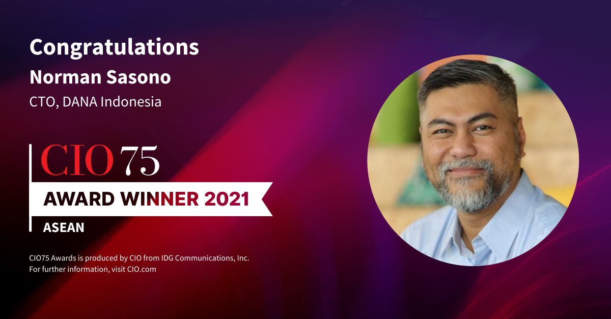Direct Release: Inovasi Teknologi DANA Dapat Dua Pengakuan Internasional 1 Norman Sasono CTO DANA meraih penghargaan CIO75 2021