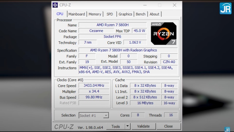 Review Victus by HP 16-e0084AX: Laptop Gaming Kencang, Dingin dan Terjangkau dengan AMD Ryzen 7 2 cpuz