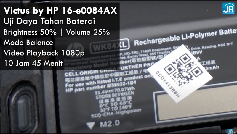 Review Victus by HP 16-e0084AX: Laptop Gaming Kencang, Dingin dan Terjangkau dengan AMD Ryzen 7 19 tes baterai