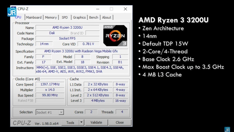 Review Axioo Slimbook 14: Laptop Murah dengan Ryzen 3 dan Ryzen 5 3 cpuz ryzen 3