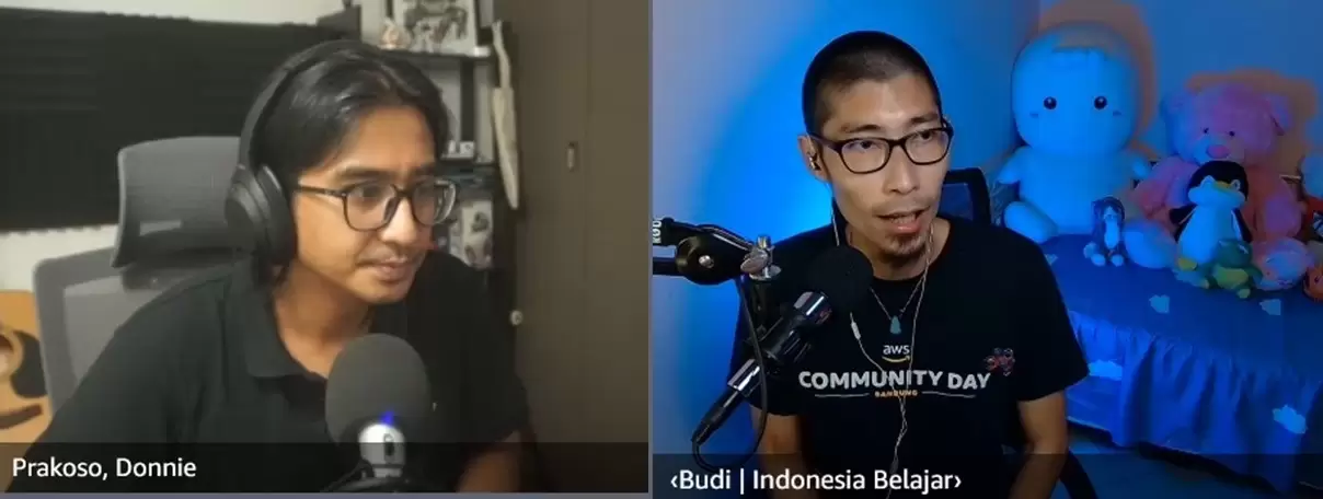 AWS Paparkan Potensinya Bagi Para Developer Lokal Indonesia 27 Donnie Prakoso Developer Advocate AWS kiri dan Setia Budi founder kanal YouTube Indonesia Belajar Dosen Universitas Kristen Maranatha dan AWS Community Hero