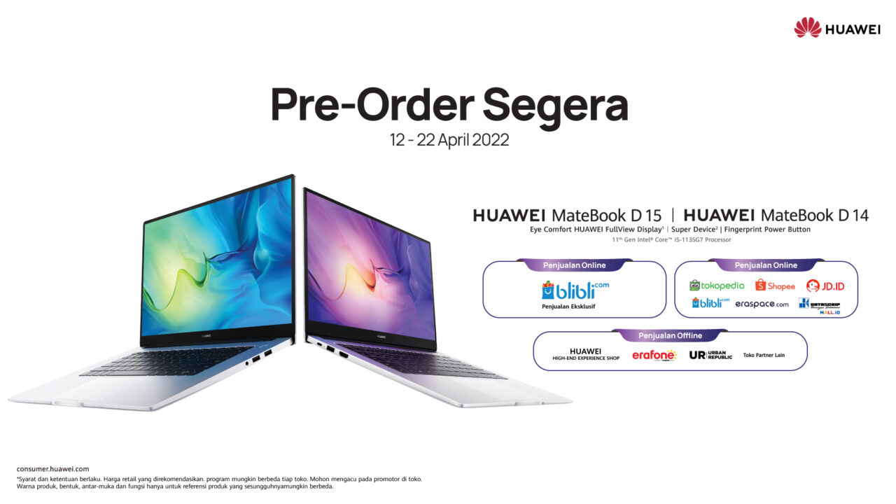 Huawei Matebook D14 dan D15 Kini Hadir Dengan Intel Gen-11, Ini Harga Resmi di Indonesia 2 Huawei MateBook D Series Harga Indonesia