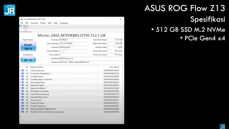 Review ASUS ROG Flow Z13 GZ301:  ASUS ROG Flow Z13 GZ301 7