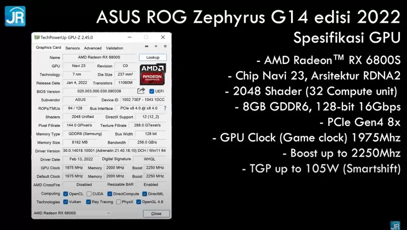 Review ASUS ROG Zephyrus G14 2022: Ringkas dan Kencang 7 ASUS ROG Zephyrus G14 2022 7