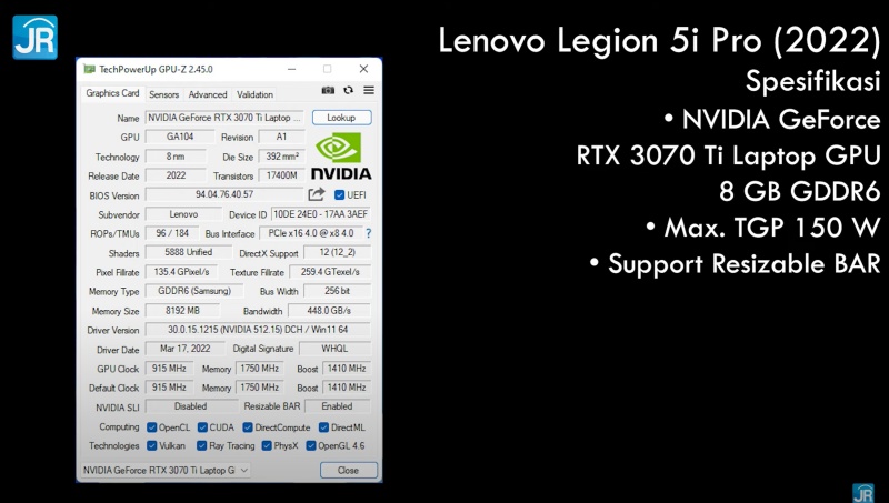 Review Lenovo Legion 5i Pro (2022): Laptop Kencang untuk Gamer dan Content Creator! 7 Lenovo Legion Pro 5i 2022 8