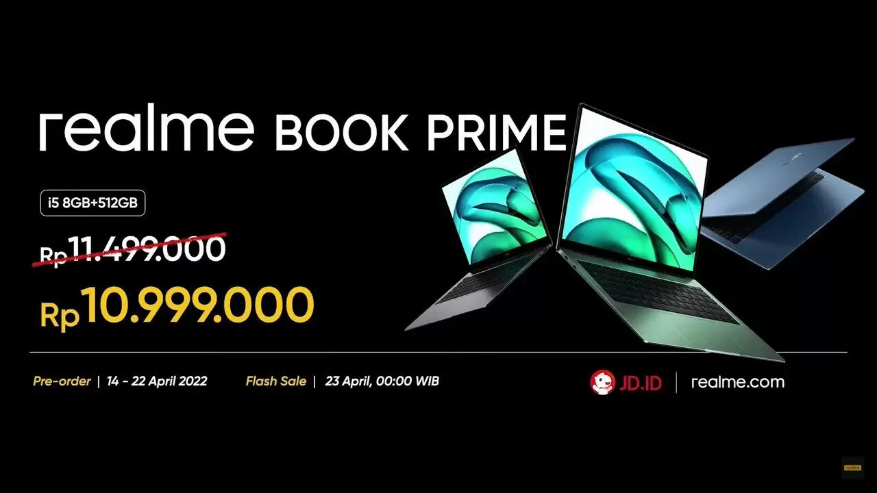 Realme Book Prime Resmi Dirilis di Indonesia, Harga Rp 10 Jutaan 3 Harga realme book Prime Indonesia