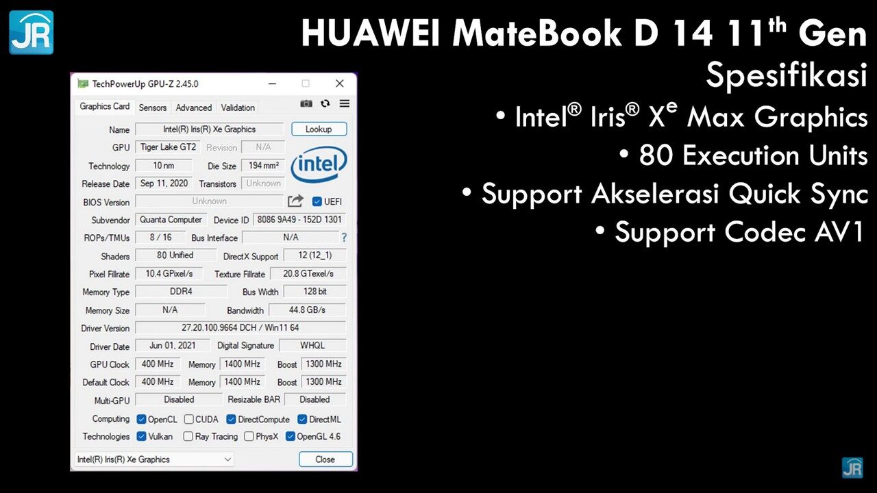 review Huawei Matebook D14 11th Gen