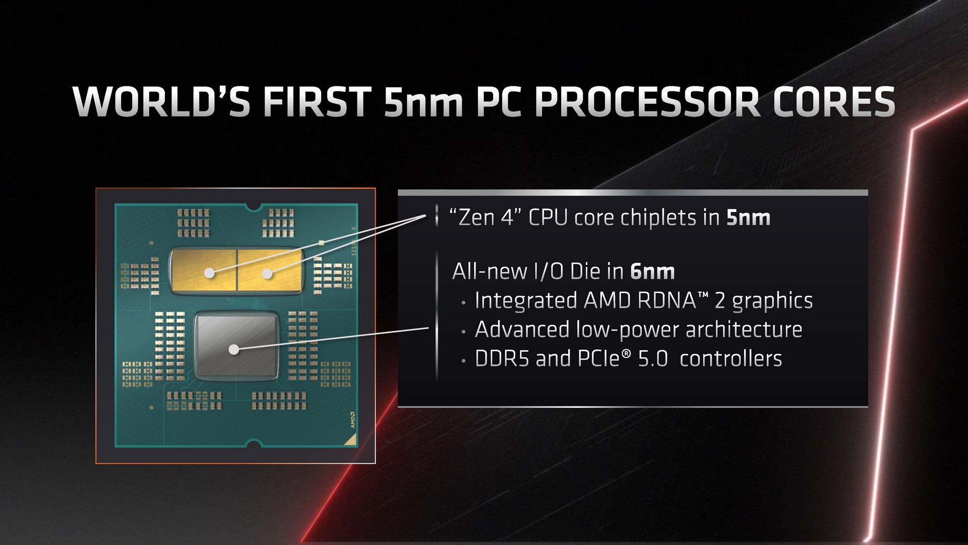 Teaser AMD Ryzen 7000-series : Zen4 5nm, CPU 5.5Ghz+, Socket AM5 LGA1718, Chipset X670, DDR5-6000, PCIe Gen5 3 AMD Computex 2022 Press Deck Page 41