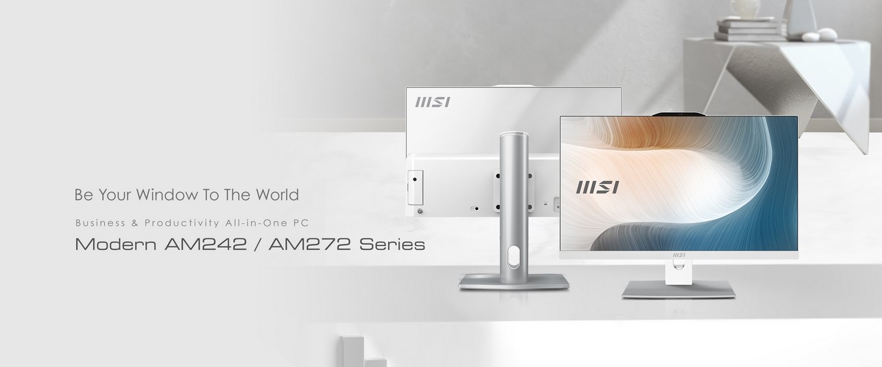 PC AIO MSI Modern Seri AM242 & AM272 dan Monitor Seri MD272 Modern Siap Melewati Batas Produktivitas 2 HQ Banner 3840x1600 Non Logo AM242AM272