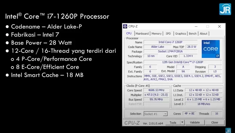 Review Performa Intel Core i7 1260P: Laptop Tipis Pakai 12-14 Core? 2 Intel Core i7 1260P 3