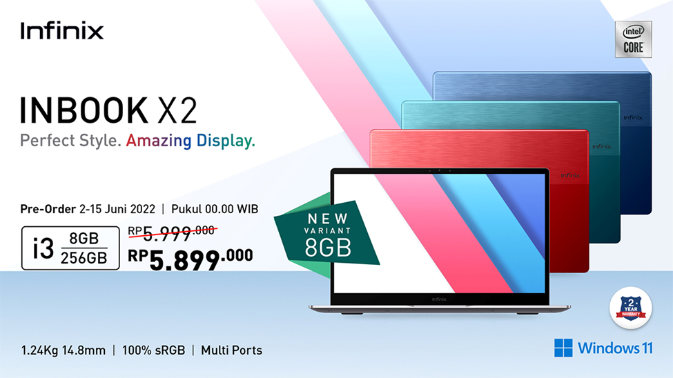 Infinix INBook X2 Hadir Dalam Varian Baru: Core i3, RAM 8GB dan Storage 256GB 1 InBook X2