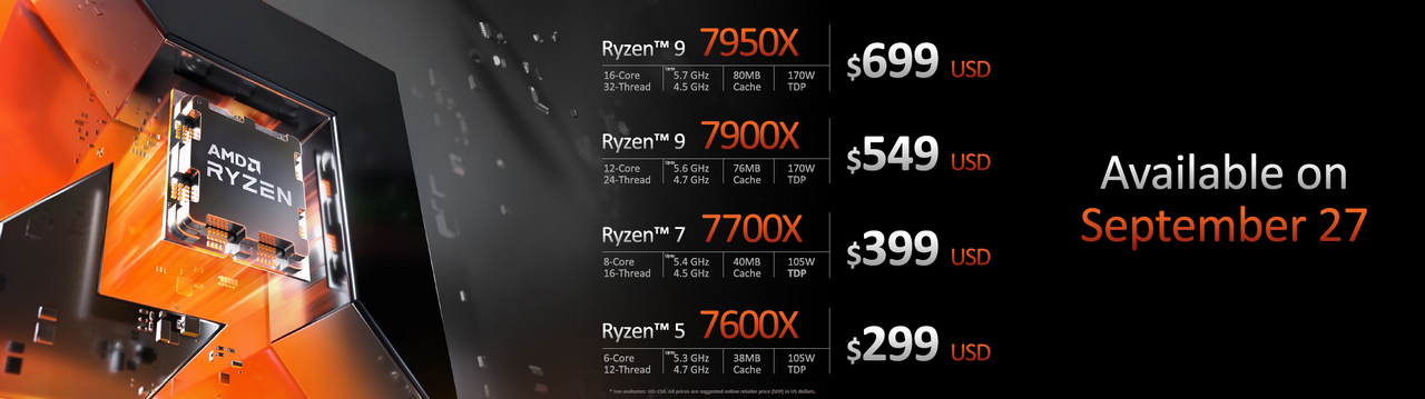 AMD Umumkan Prosesor Ryzen 7000 Series: Zen 4, AM5, 5 NM, DDR5, & PCIe Gen 5 9 Ryzen 7000 Lineup