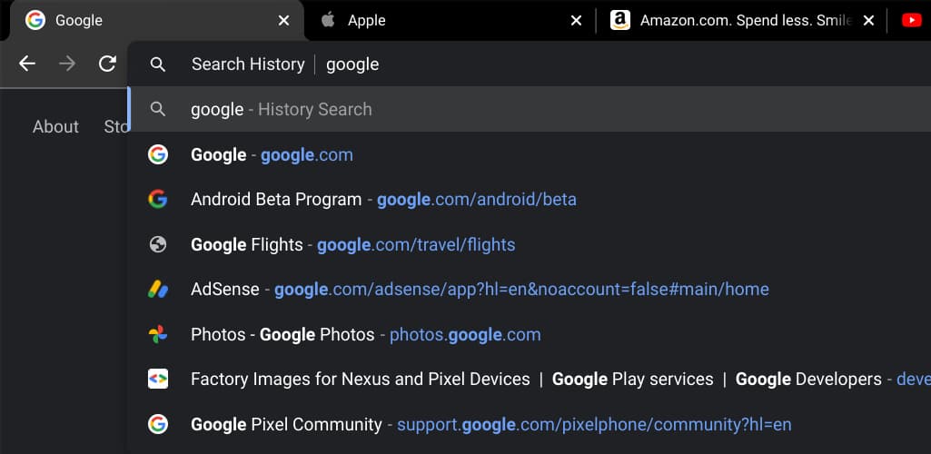 History dan Bookmarks di Google Chrome Kini Bisa Diakses Langsung via Address Bar 2 Chrome Omnibox search history 4