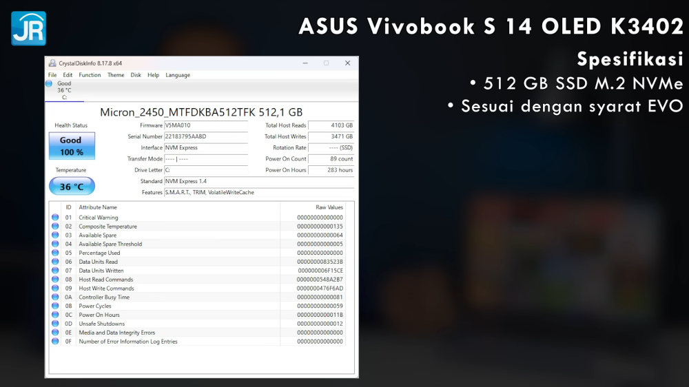 Review ASUS Vivobook S 14 OLED K3402: Laptop EVO Murah, Kencang, dan RAM Upgradeable 6 ASUS Vivobook S 14 OLED K3402 7