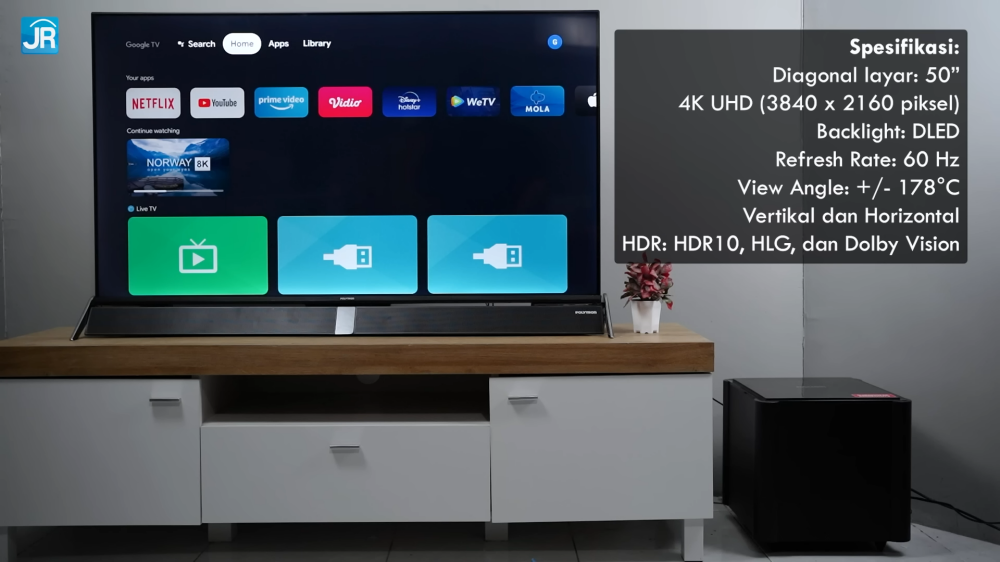 Polytron Smart Cinemax Soundbar Google TV PLD 50BUG5959: SmartTV 4K Murah dengan Audio Terbaik? 16 Polytron Smart Cinemax Soundbar Google TV PLD 50BUG5959 20