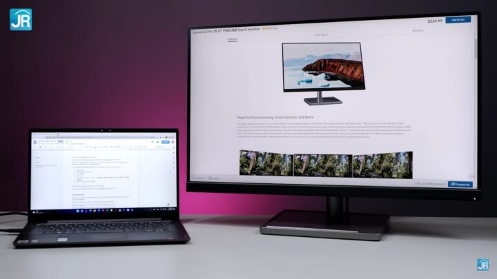 Review Monitor Lenovo L27m-30: Charging Laptop, Mode Portrait/Vertikal, USB Hub 11 Review Monitor Lenovo L27m 30 32