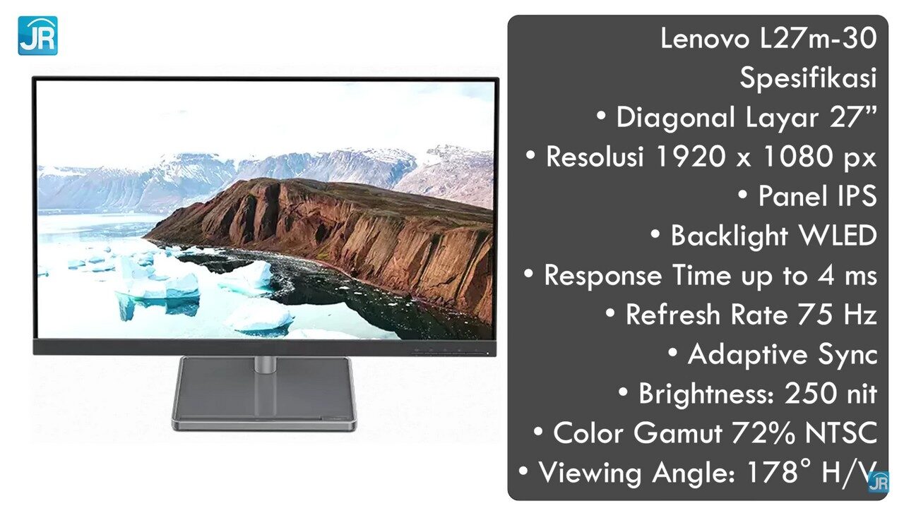 Review Monitor Lenovo L27m-30: Charging Laptop, Mode Portrait/Vertikal, USB Hub 3 Review Monitor Lenovo L27m-30 (4)