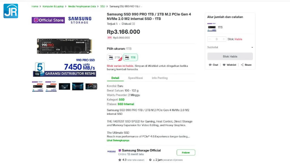Review Samsung 990 PRO 1TB: Kencang, Konsisten dan Bisa Diandalkan 1 Kencang Konsisten dan Bisa Diandalkan Review Samsung 990 PRO 1TB 10 12 screenshot