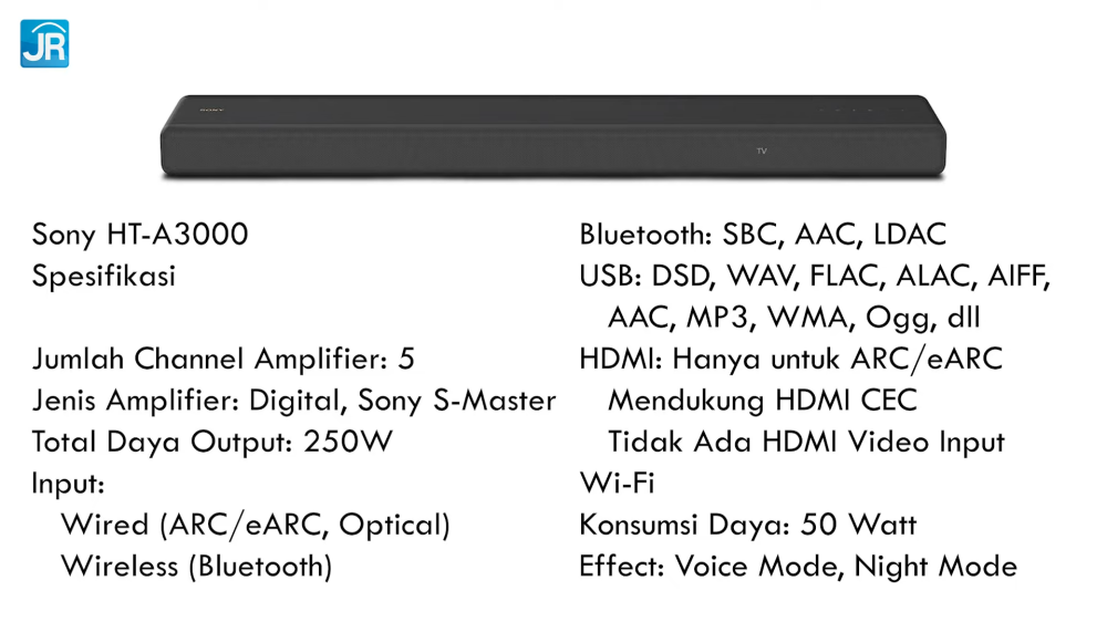 Review Soundbar Sony HT A3000: Sensasi Suara ala Bioskop di Rumah 12 Soundbar Sony HT A3000 16