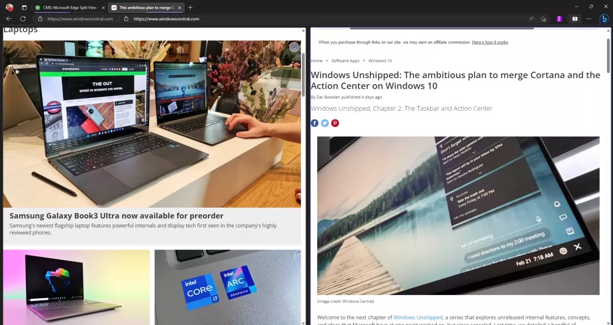 Fitur Split Screen di Microsoft Edge Sudah Dirilis 2 microsoft edge split screen