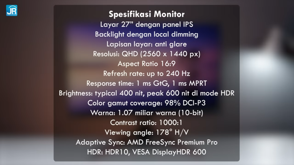 Review BenQ MOBIUZ EX270QM: Monitor Gaming Premium 240 Hz dari BenQ, Semua Game Dilibas! 5 BenQ MOBIUZ EX270QM 5