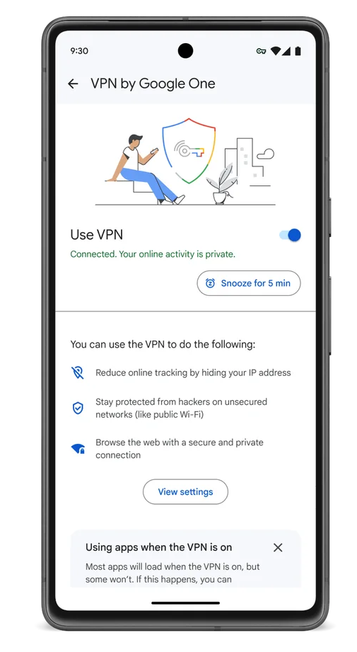 Fitur Baru Google One Kini Tawarkan VPN dan Pantauan Dark Web 1 Google One VPN Access