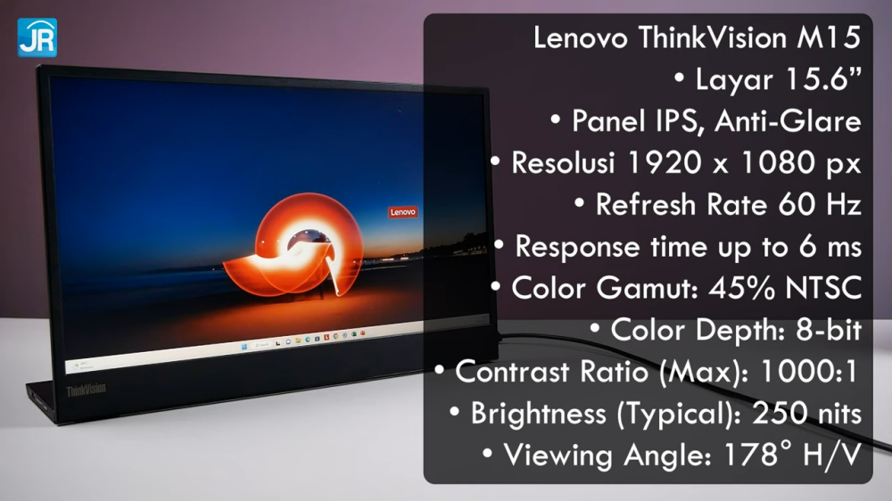 Review Lenovo ThinkVision M15: Layar Ekstra, Portable, Ukuran Besar, Untuk Pakai di Mana Saja 9 Lenovo ThinkVision M15 9