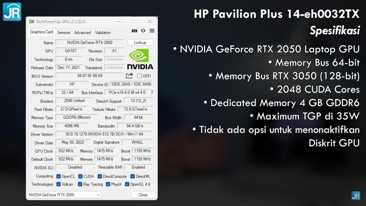 Review HP Pavilion Plus 14-eh0032TX: Laptop Mewah Terjangkau dengan RTX 2050 7 Review HP Pavilion Plus 14 12