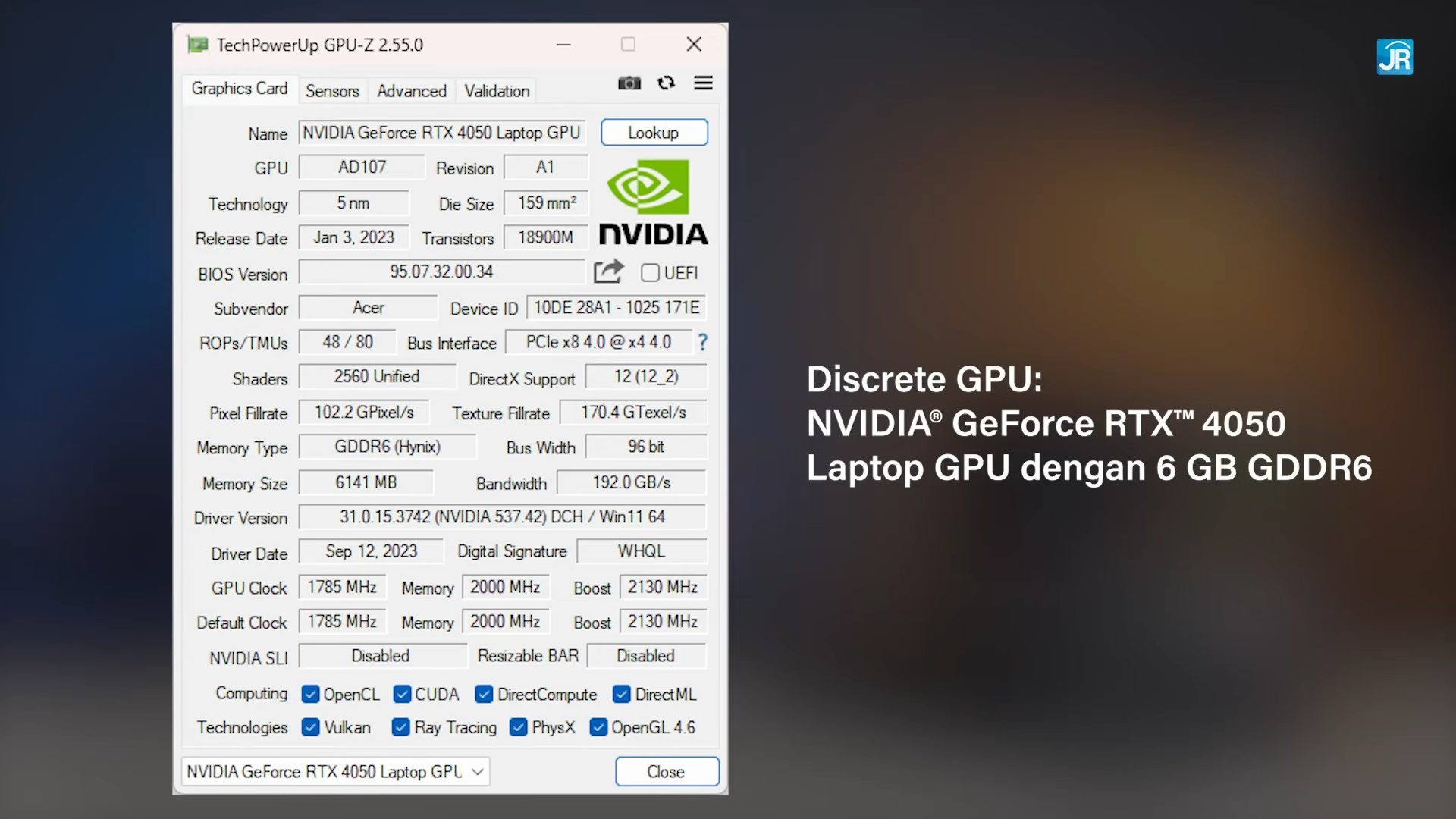 Review Acer Nitro V 15 (ANV15-51): Laptop Gaming Murah dengan CPU 8-Core dan RTX 4050 8 Acer Nitro V 15 8