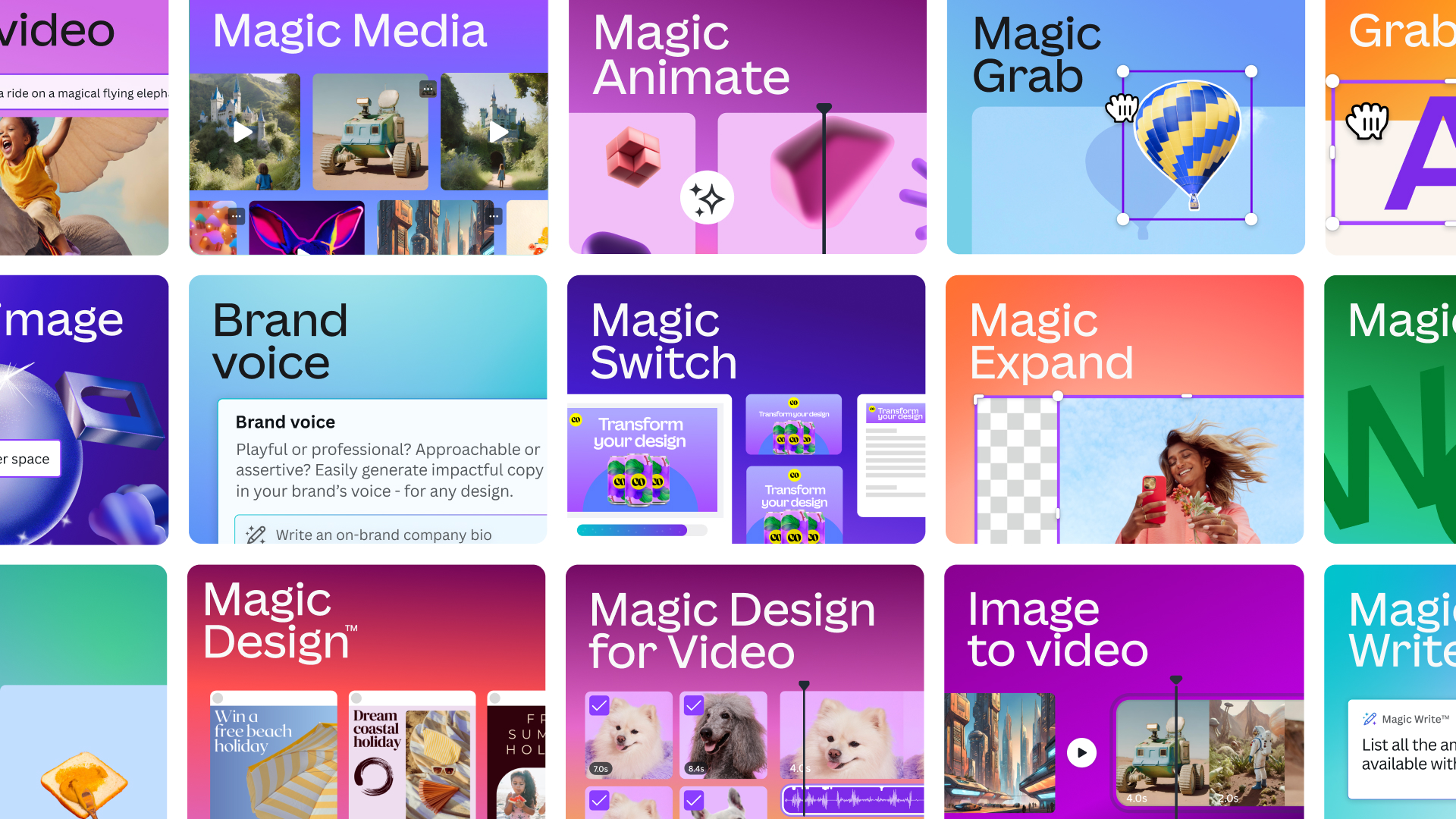 Sambut Hari Jadi Ke-10, Canva Luncurkan Fitur AI All-In-One Pertama di Dunia 2 Canva Magic Studio Tile Compilation