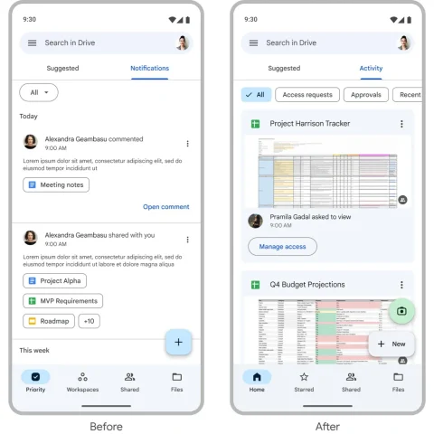 Google Desain Ulang Tampilan Homepage di Google Drive 3 Google Drive new homepage activi