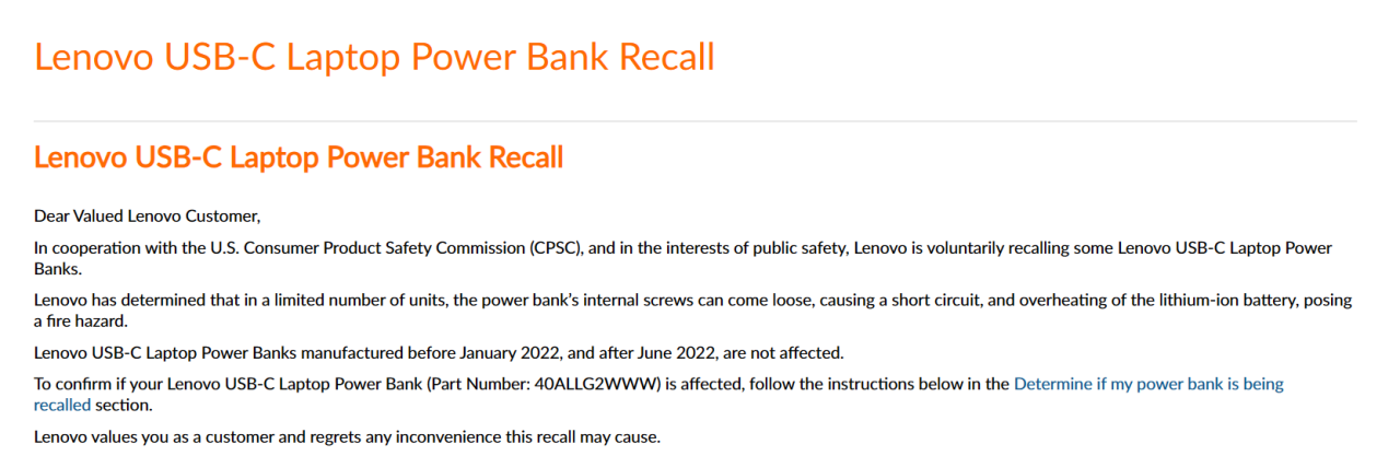 Beresiko Terbakar, Lenovo Tarik Powerbank Laptop PBLG2W 3 Lenovo Tarik powerbank PBLG2W