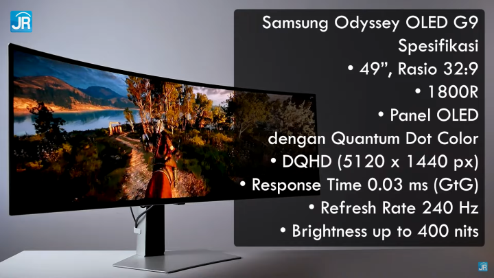 Review Samsung Odyssey OLED G9 49”: Ekstra Lebar dengan Tampilan Mantap, 240 Hz dan Banyak Fitur Gaming 18 review Samsung Odyssey OLED G9 49 Inci 31