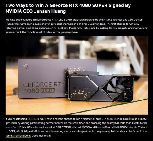 NVIDIA Adakan Giveaway GeForce RTX 4080 SUPER FE Gratis! 1 NVIDIA Giveaway GeForce RTX 4080 SUPER FE