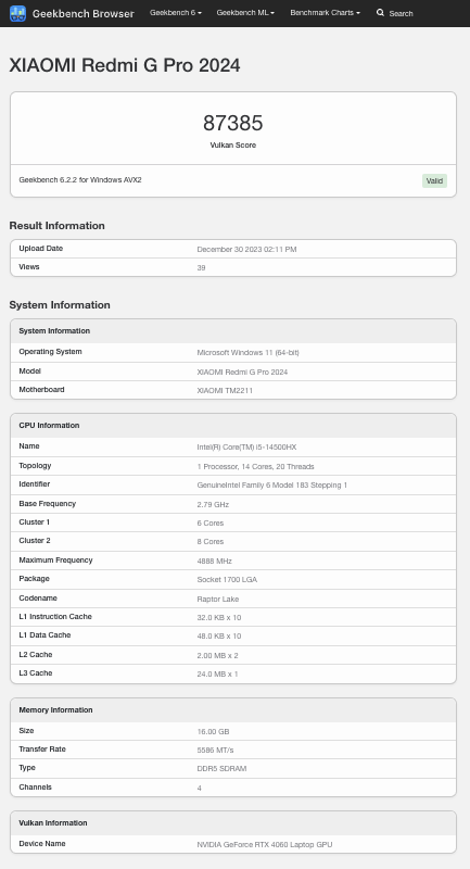 Xiaomi akan Rilis Laptop Redmi G Pro dengan Intel Raptor Lake-H 3 Screenshot 2024 01 02 at 17.02.57