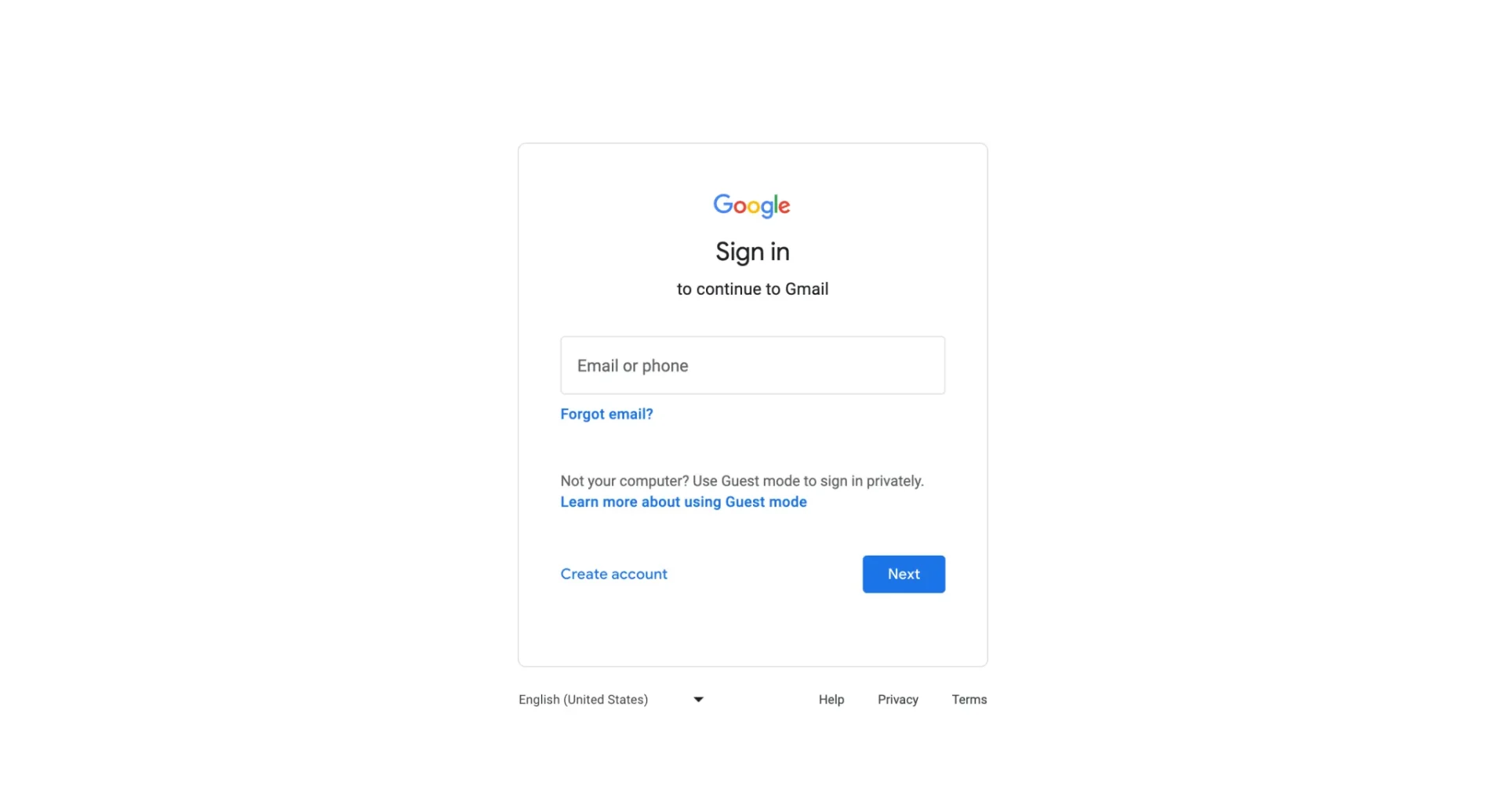 google sign in page old