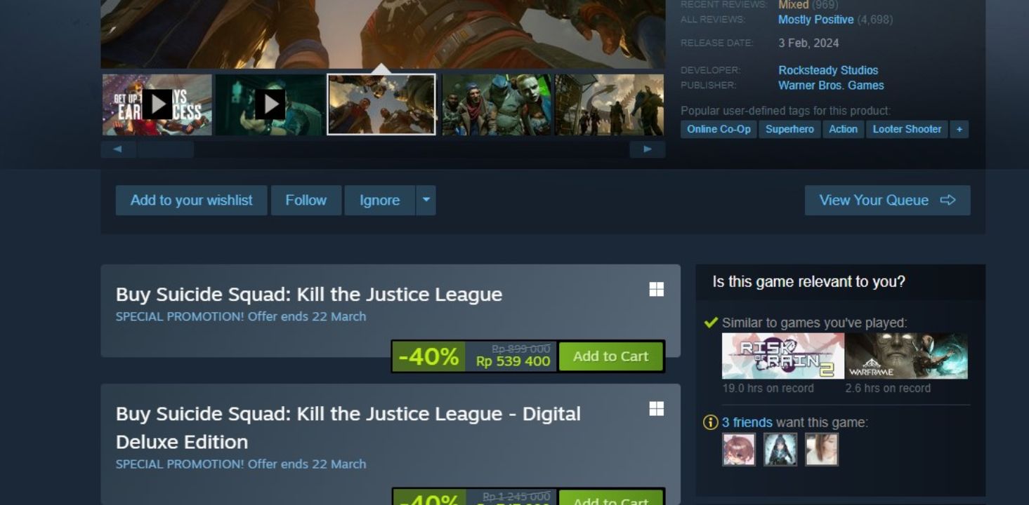 Baru Rilis, Suicide Squad Sudah Diskon 40% di Steam 4 3cffcf2cc45bca4d317e2e78d6dad295